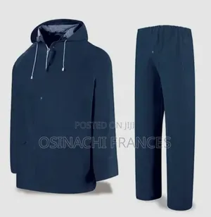 Blue Rain Coat Pvc Up And Down,