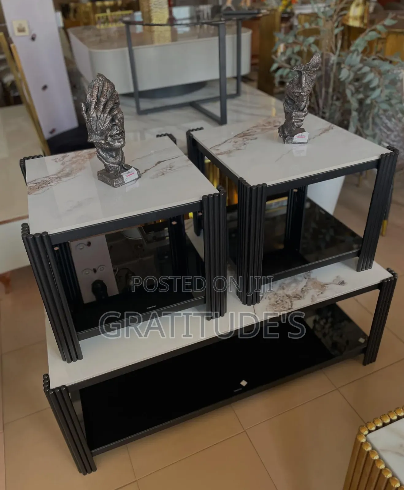 Contemporary Center Table and Side Stools