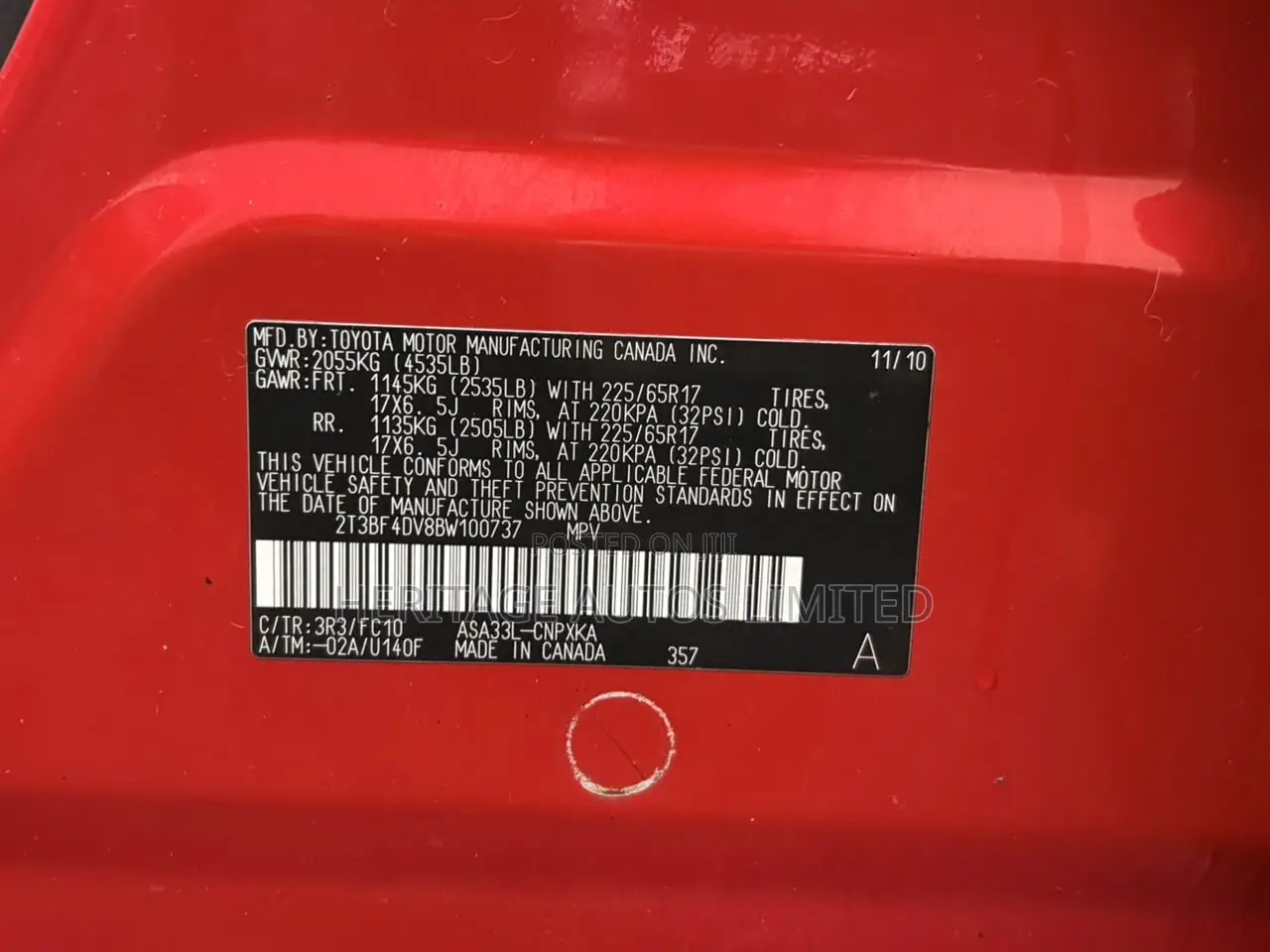Toyota RAV4 2011 Red