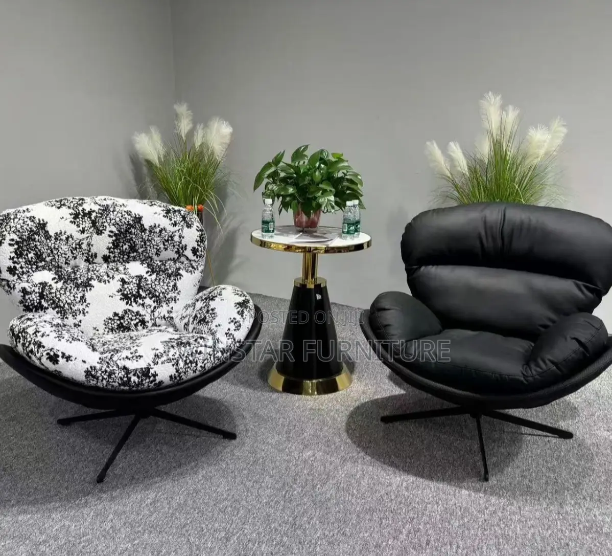 New Modern Leather Rotating Single Accent Chair