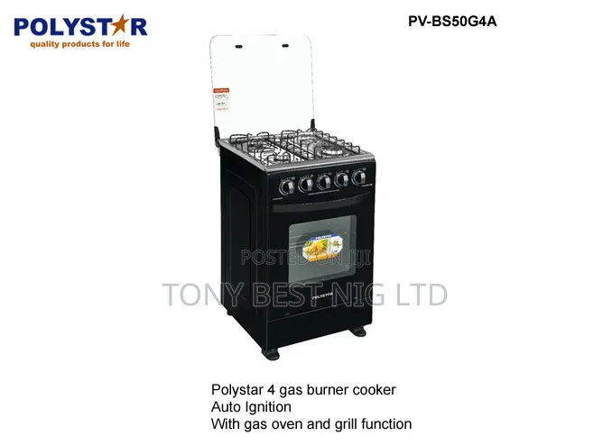 Polystar 4 Gas Burner Cooker Auto Ignition