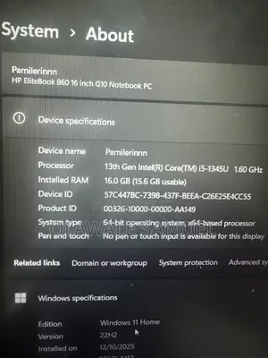 Laptop HP EliteBook 860 G10 16GB Intel Core i5 HDD 512GB