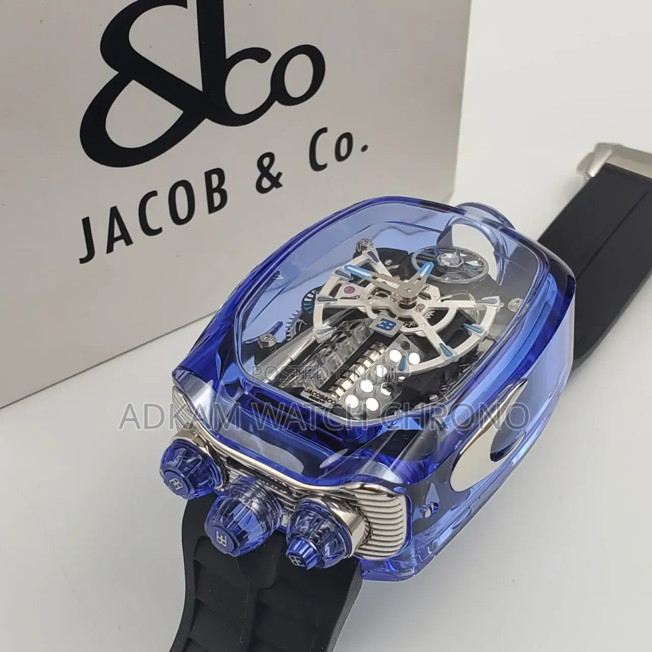 Jacob Co Bugatti Chiron Tourbillon Blue Sapphire Crystal