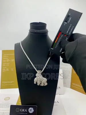 Luxury VVS Moissanite Gorilla Crown Pendant With Tennis Chain