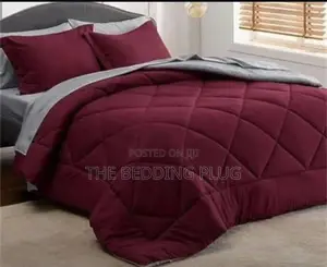 Wine and Grey Bedsheet, Duvet 2 Face Set (4x6)
