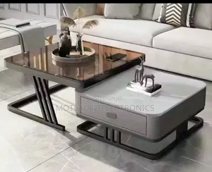2pcs Modern Aesthetic Luxury Marble/Glass Center Tables With Drawer