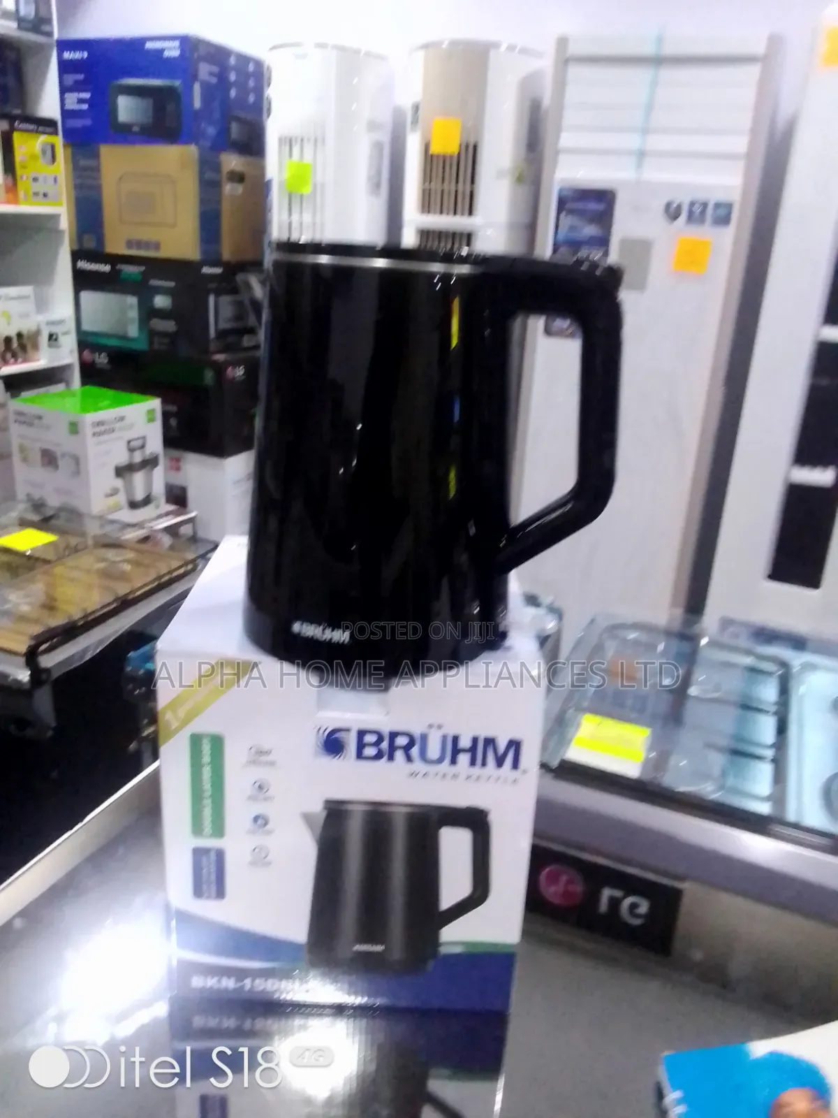 Bruhm Water Kettle Black Colour 1.5l