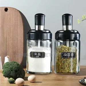 4pcs Spice Bottle With Spoon and Oil Dispenser Bottle Kitchen Set