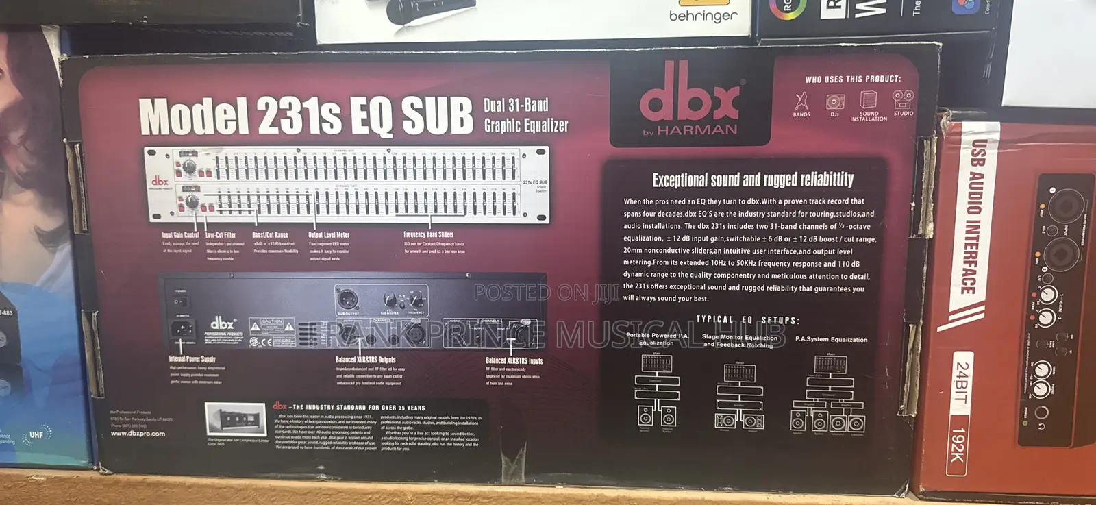 DBX 231s Eq Sub Dual 31-Band Graphic Equalizer