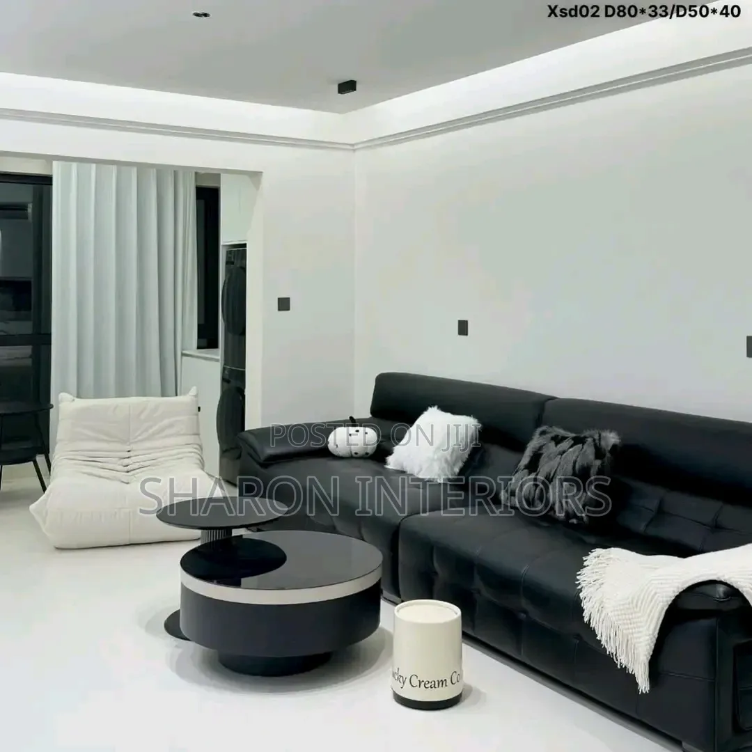Modern Round Coffee Table With Side Table