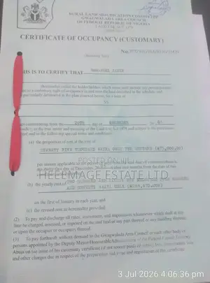 40hectares Multifuntion Land in Kaida Dobi Estate Layout