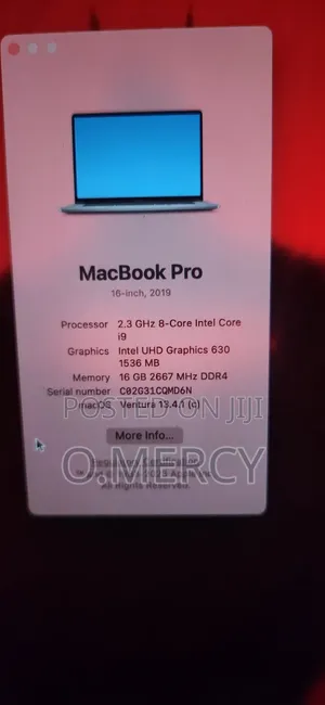 Laptop Apple MacBook 2019 16GB Intel Core i9 SSHD (Hybrid) 1T