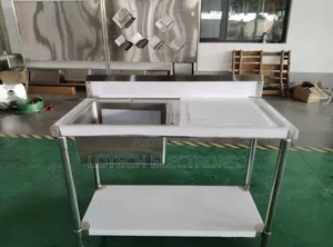 Single Sink With Side Table Under Shelf – Heavy-Duty Stainless Steel
