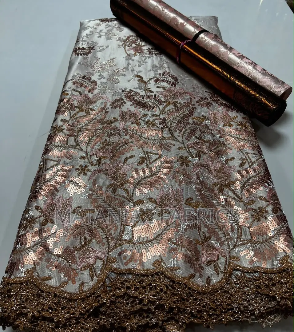 Brocade Fabric With Sequin Design