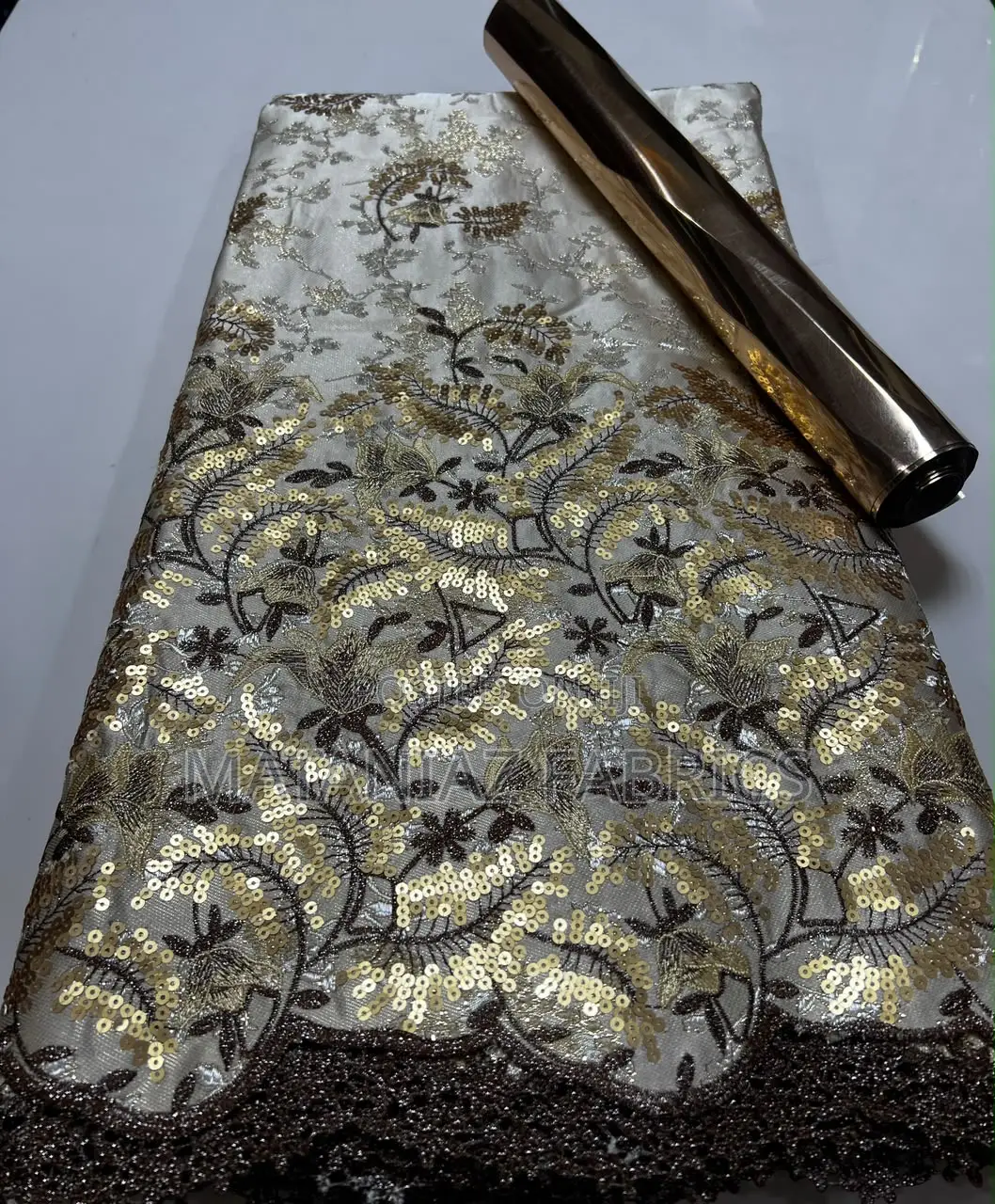 Brocade Fabric With Sequin Design