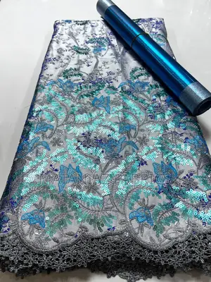 Brocade Fabric With Sequin Design