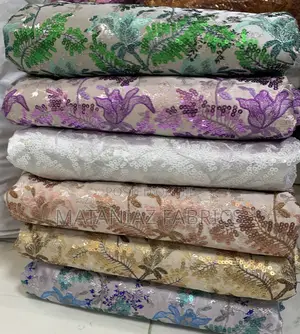 Brocade Fabric With Sequin Design