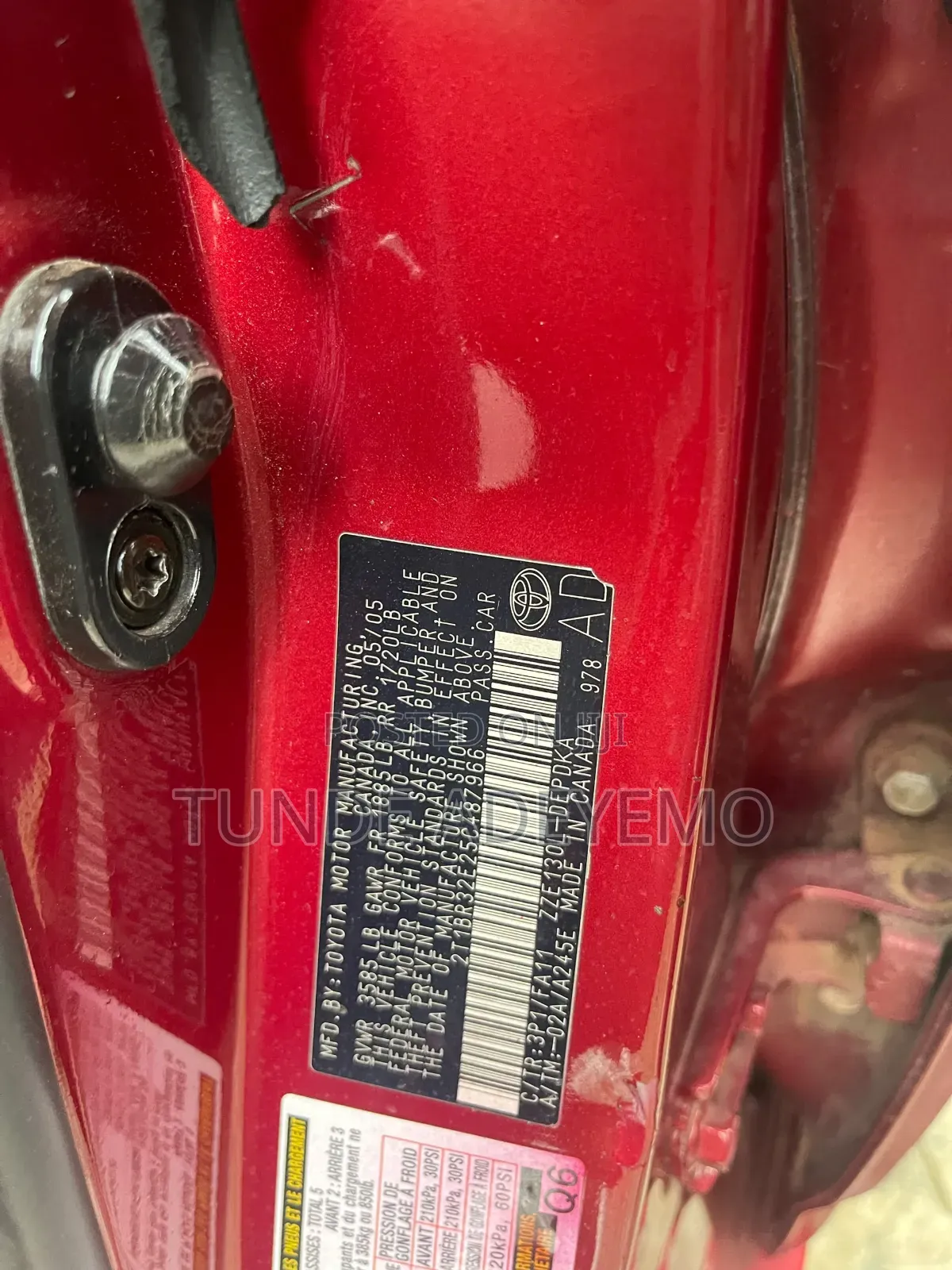 Toyota Corolla 2006 Red