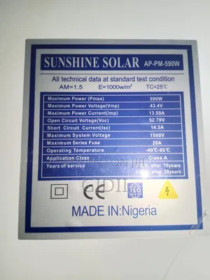 Sunshine Solar 590w Monocrystalline Panel