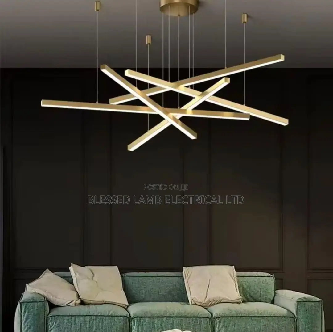 Modern Gold Linear Led Chandelier