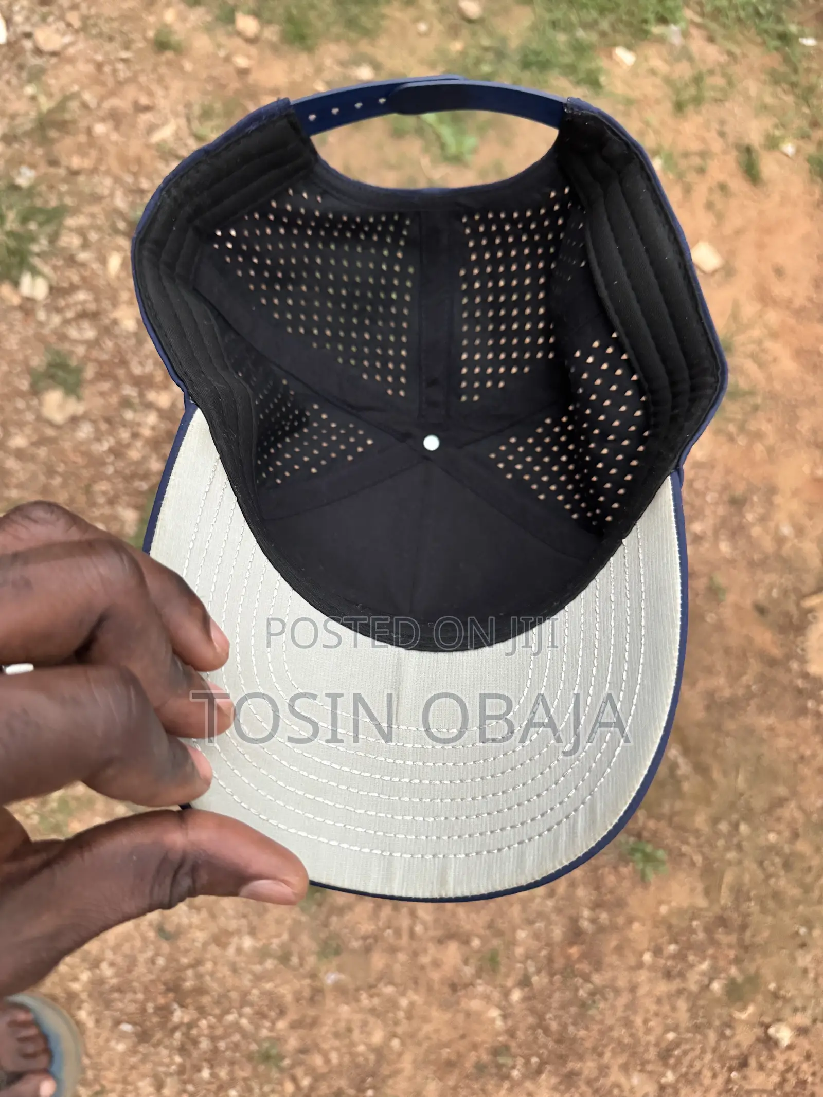Face Cap (Blue) With Gold Plaited Crest