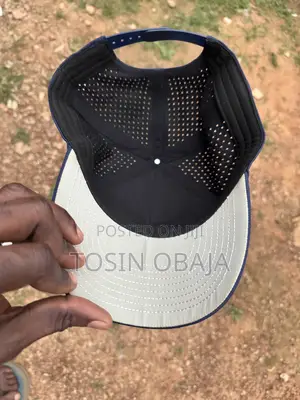 Face Cap (Blue) With Gold Plaited Crest