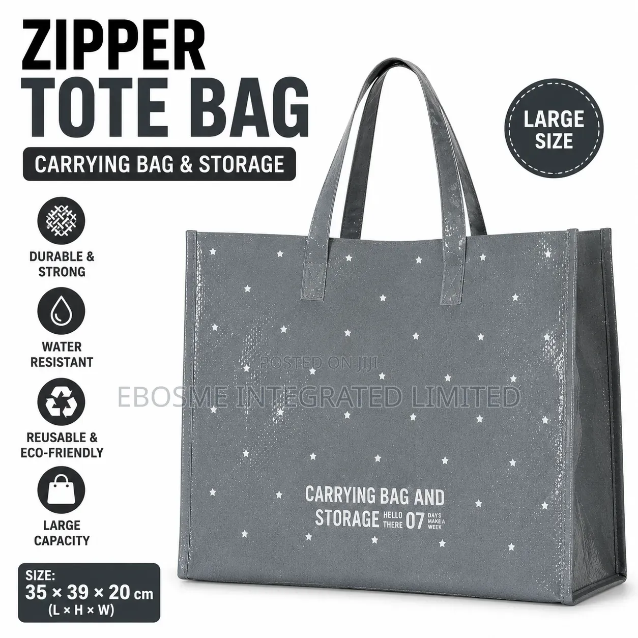 Zipper Tote Bag