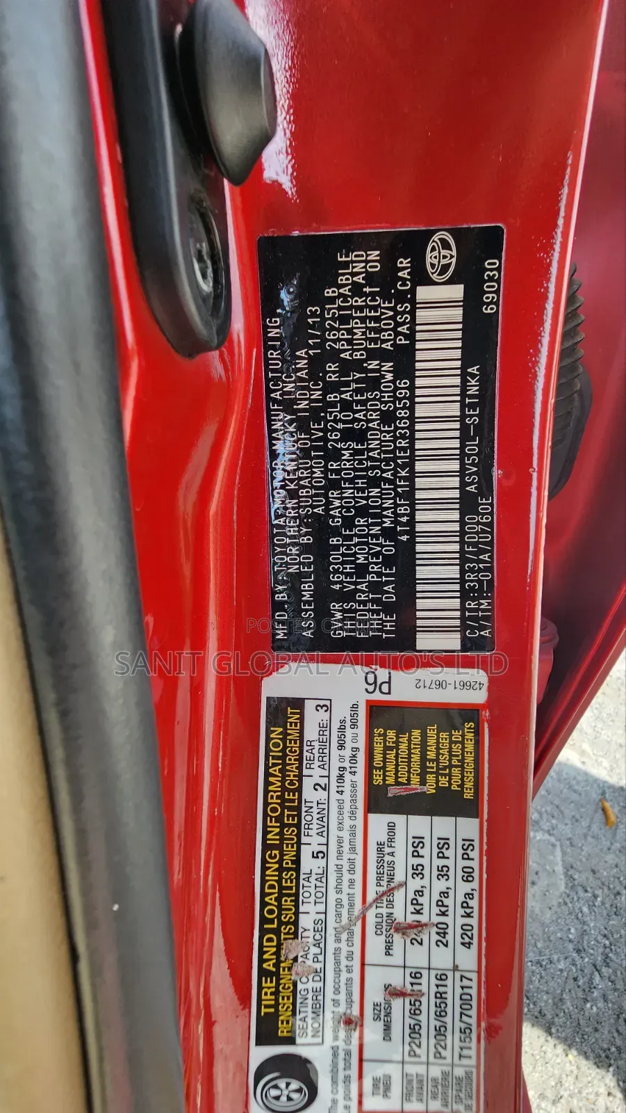 Toyota Camry 2013 Red