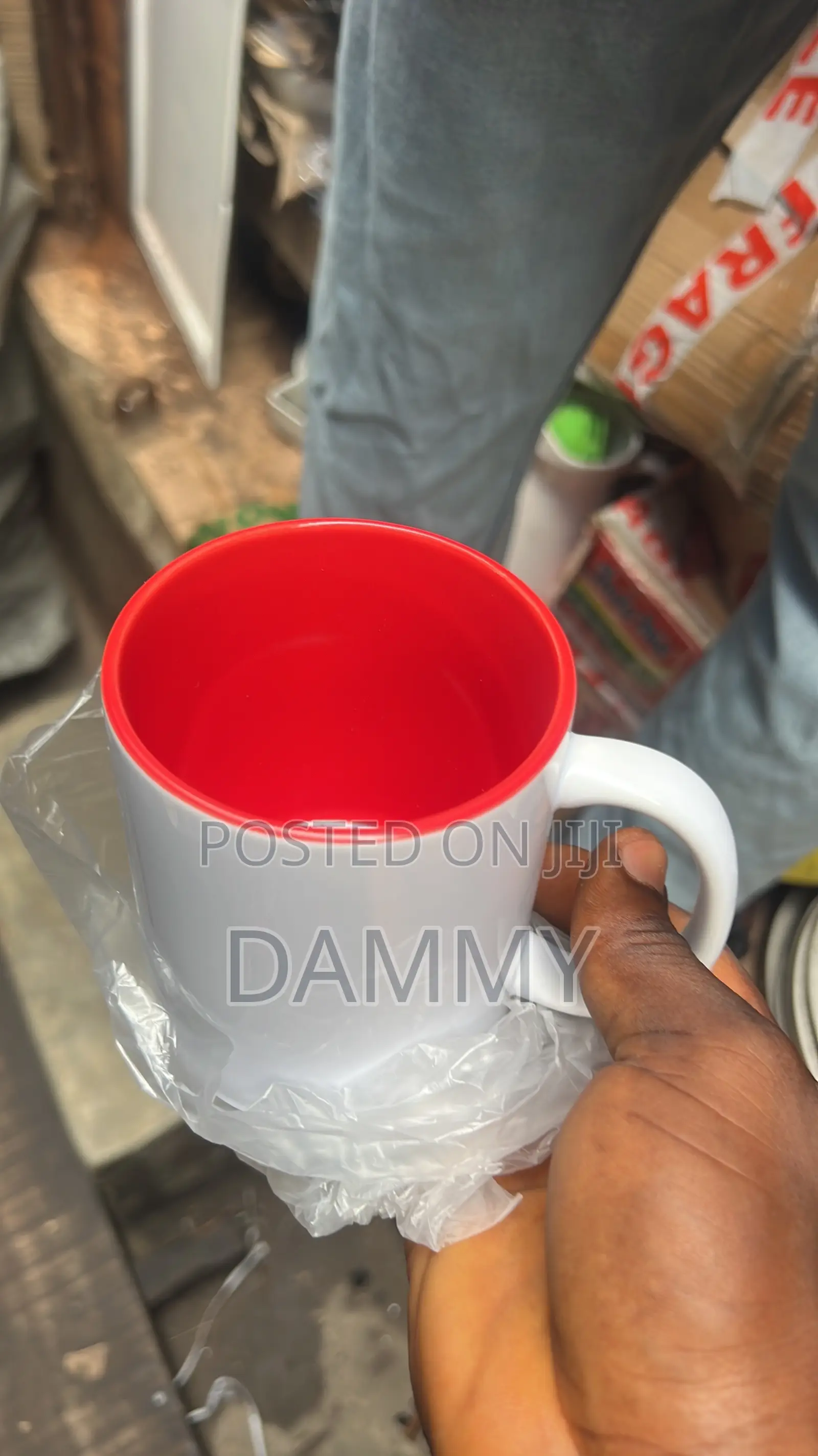Light Blue Interior and Handle Mug