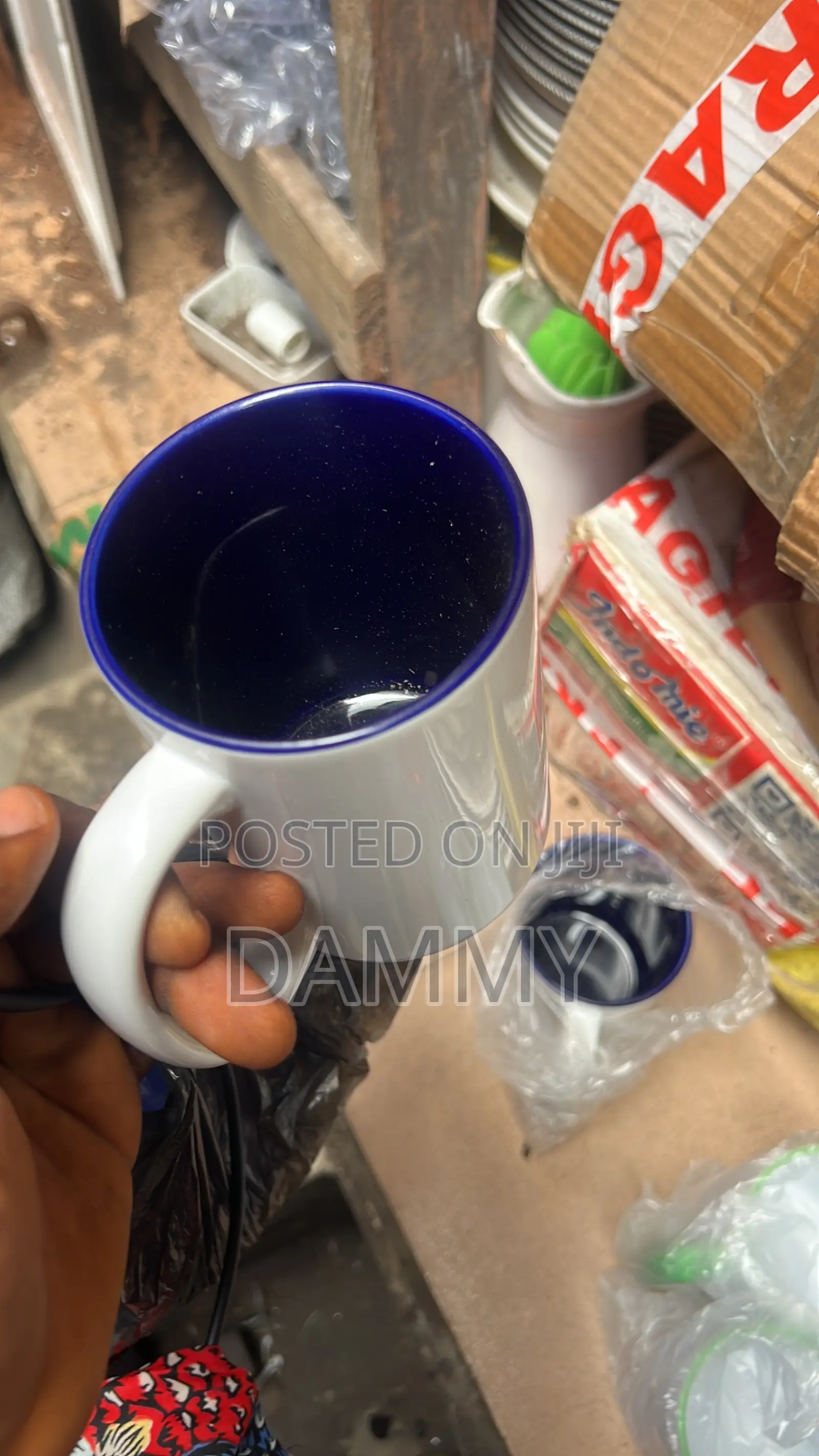 Light Blue Interior and Handle Mug