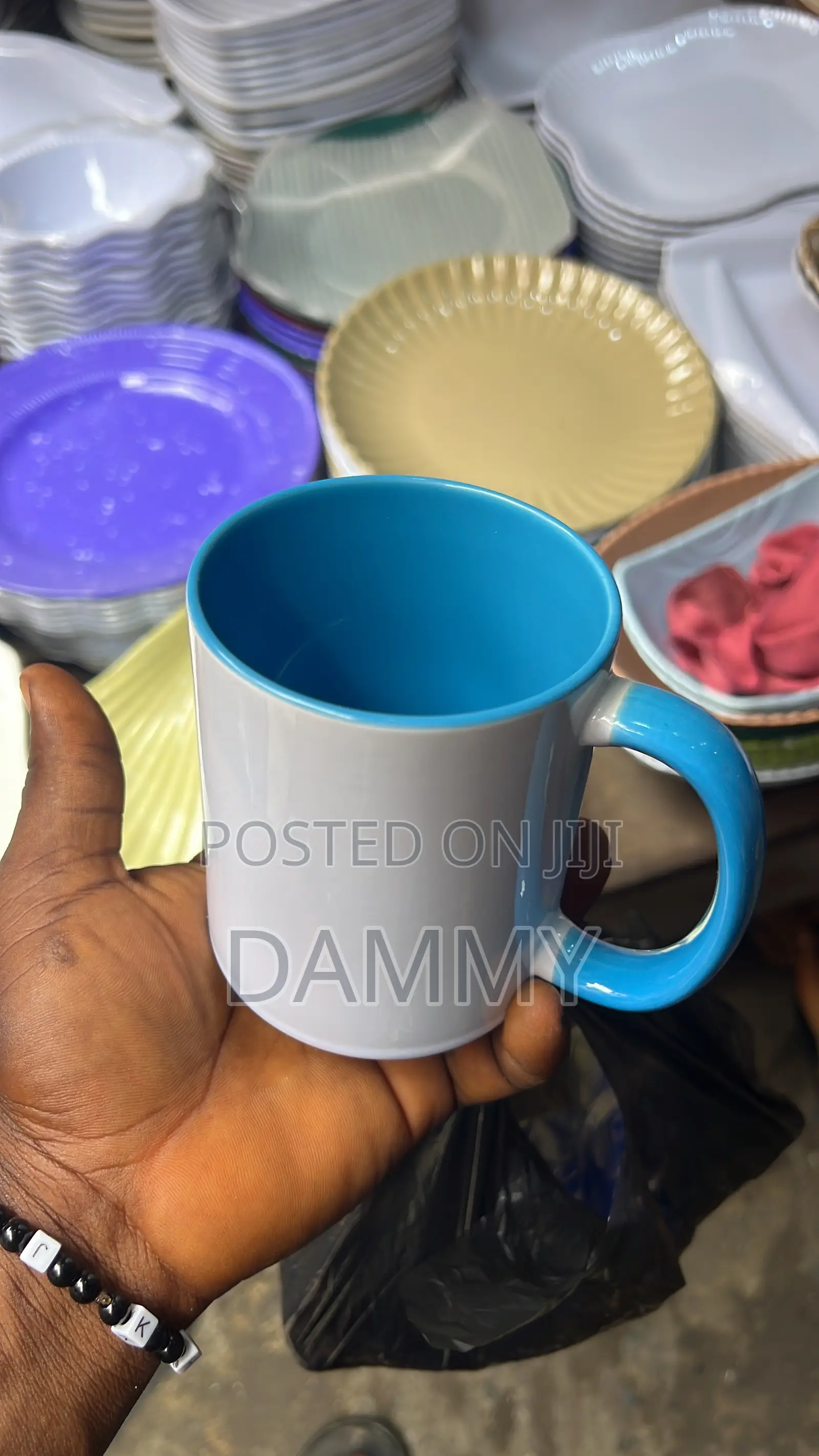 Light Blue Interior and Handle Mug