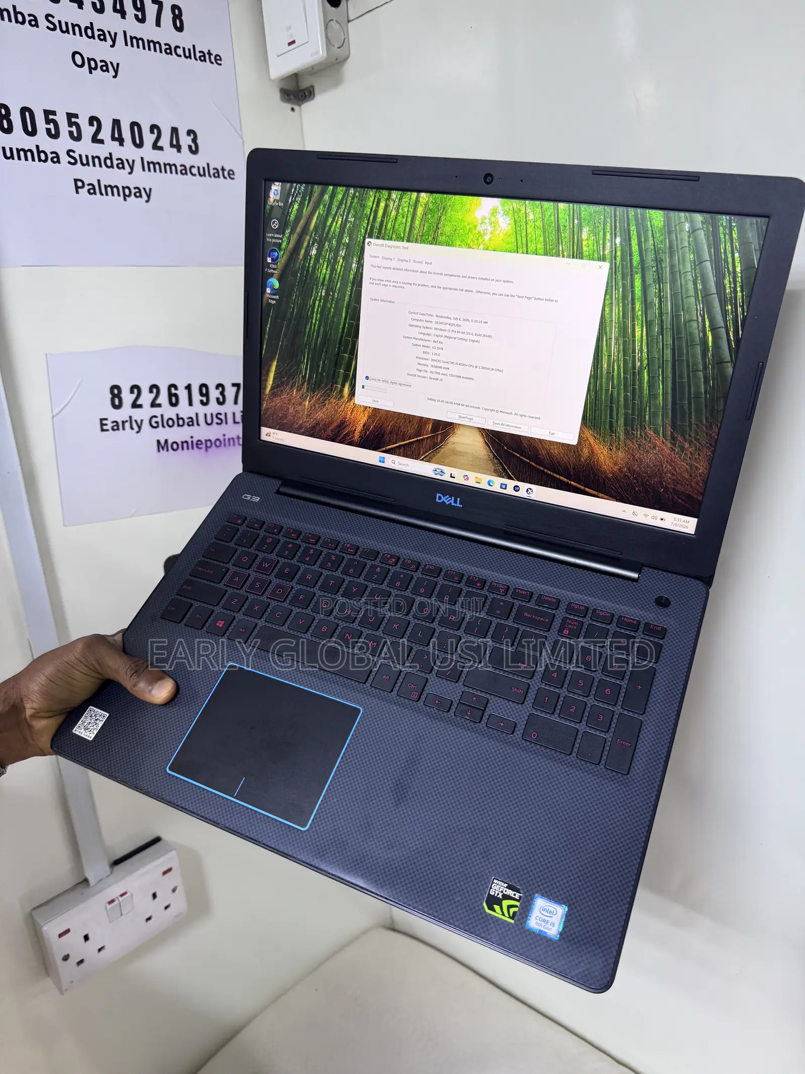 Laptop Dell G3 15 3579 16GB Intel Core i5 SSD 512GB