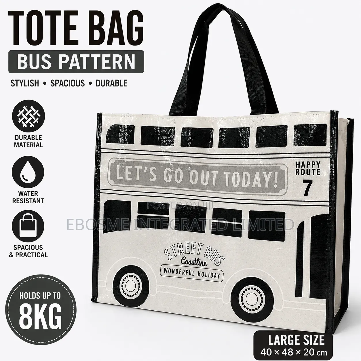 Tote Bag Bus Pattern