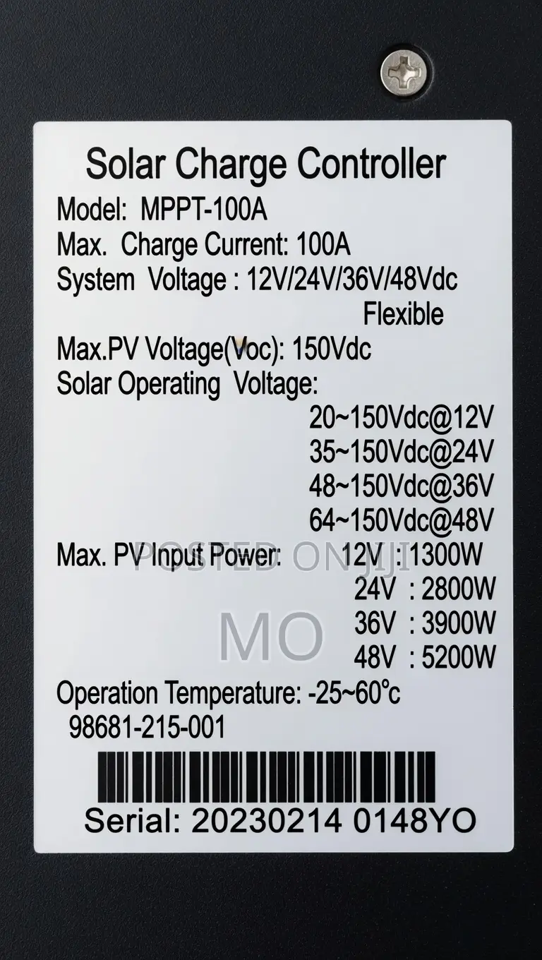 100amp MPPT Charge Controller