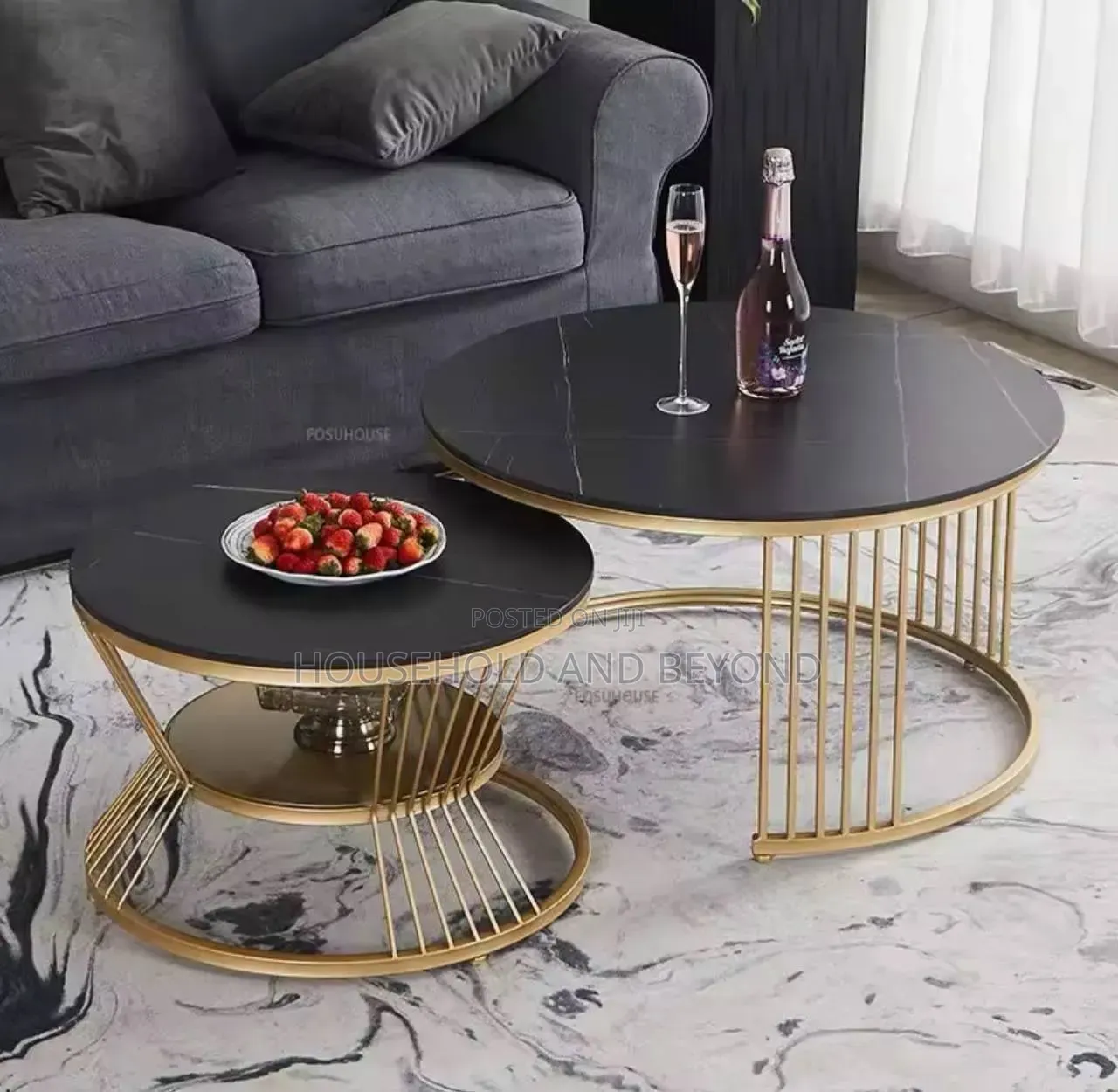 2pcs Marble Top Nesting Center Table Nordic Center Table