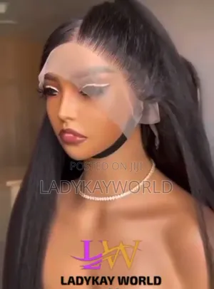 Full Frontal Kinky Straight Unit Human Hair Blend 24’Inches