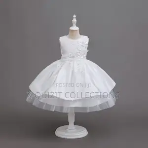 Luxury Satin Floral Appliqué Princess Dress (4y-7y)