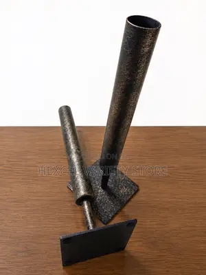 Antique Metal Flower Vase Stand - 2 Piece Set
