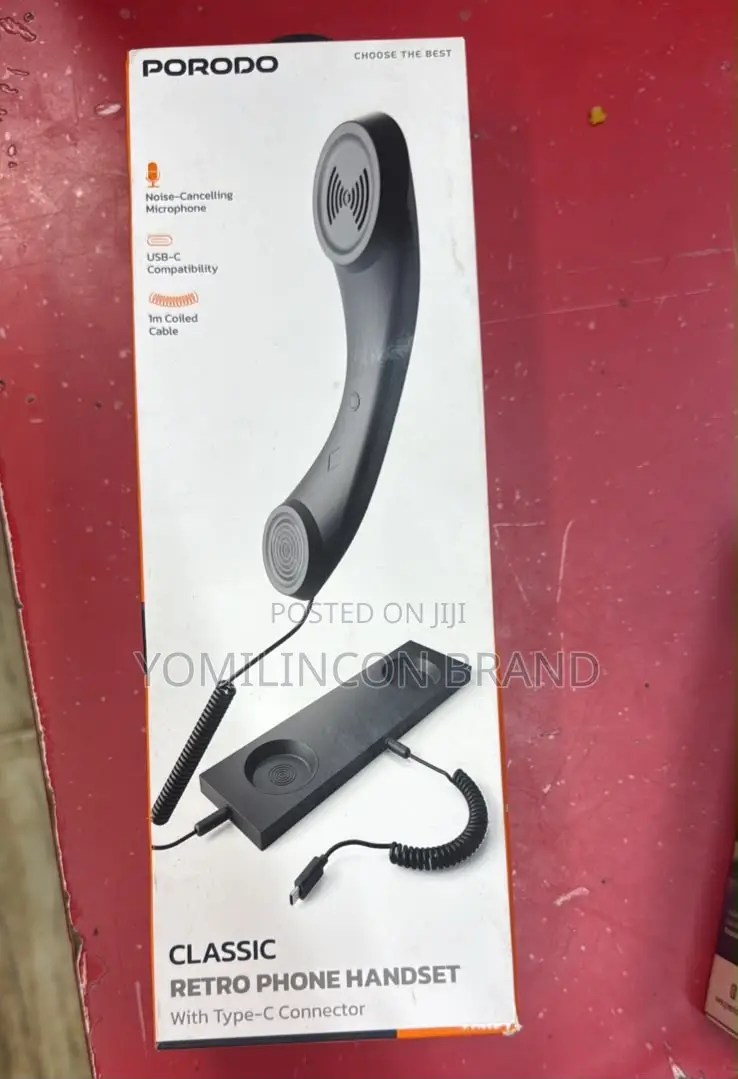 Porodo Classic Retro Phone Handset With Type-C Connector*