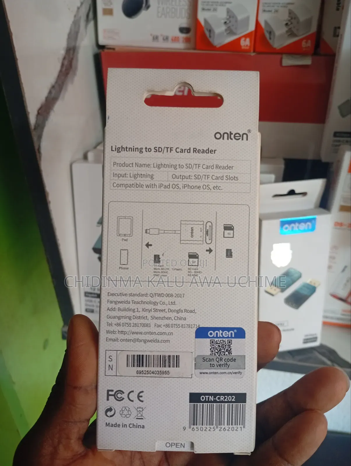 Onten Otn-Cr202 Apple Lightning to Micro Sd/Tf Card Reader