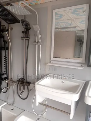 43cm White Wall Hung Basin With Mirror and Shelf