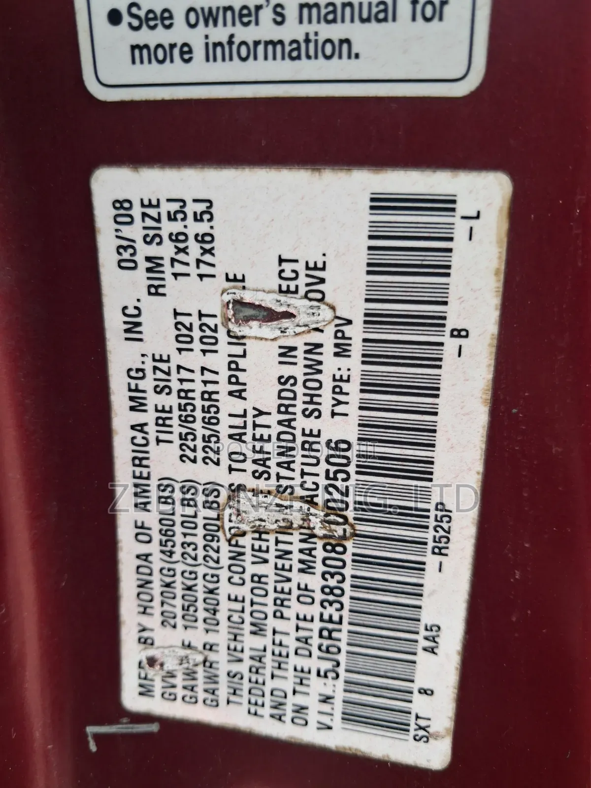 Honda CR-V 2008 Red