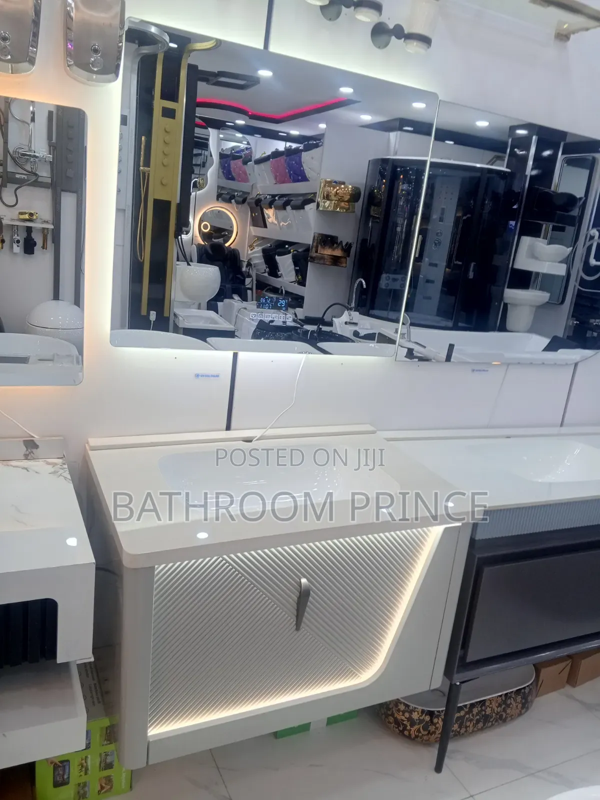 Modern Quality Wall Hung Cabinet Basin With Bluetooth Led Mirror