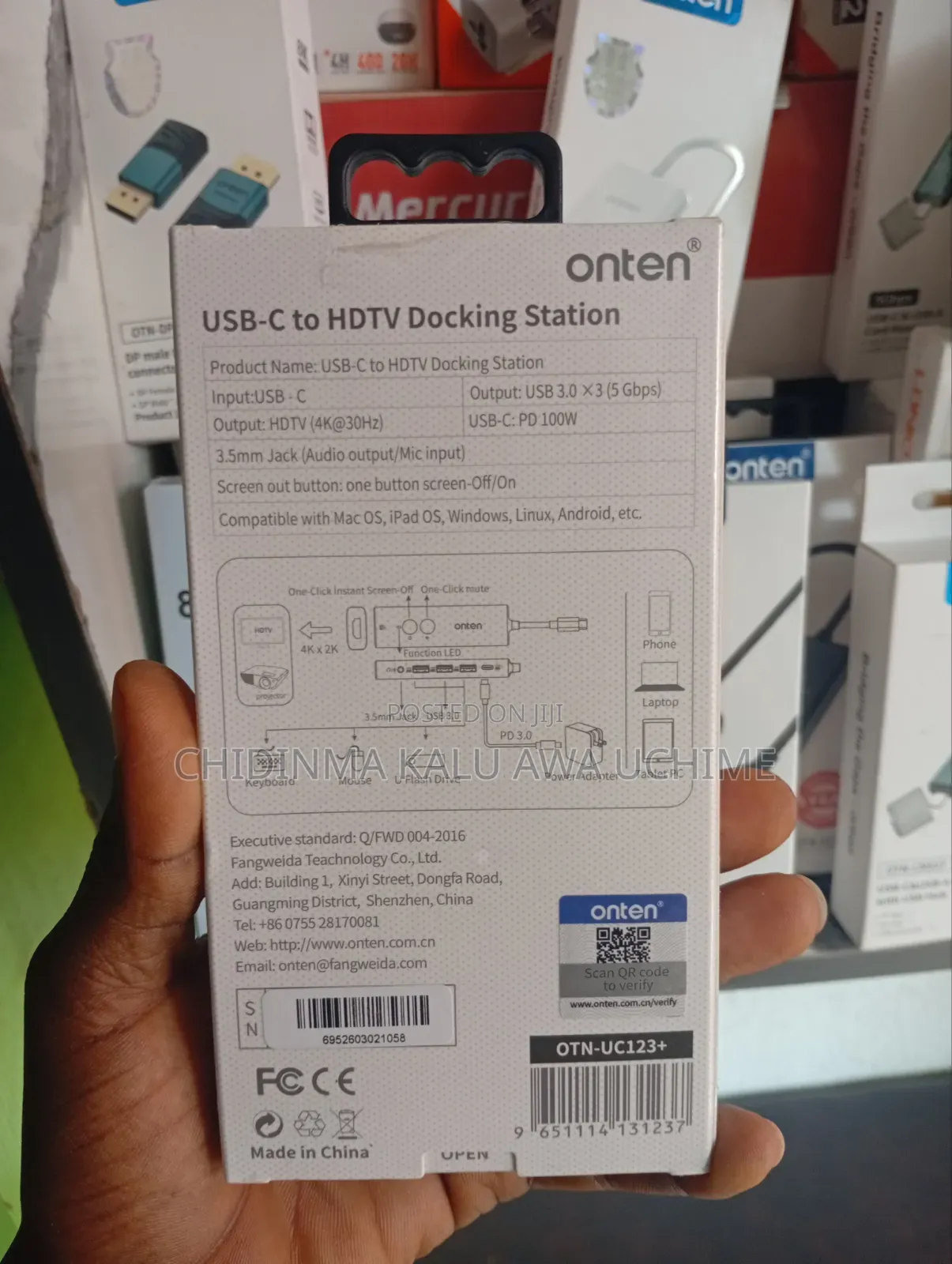 Onten Uc123 5-in-1 Usb-C Docking Station