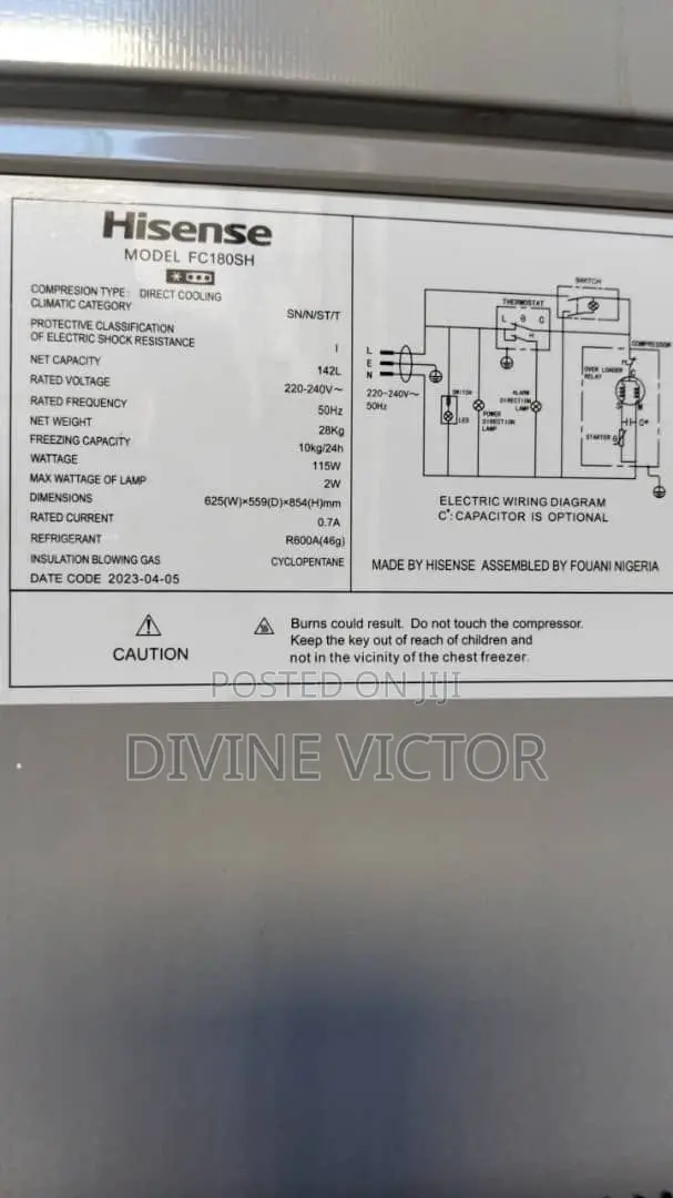 Hisense 142 Liters Deep Freezer