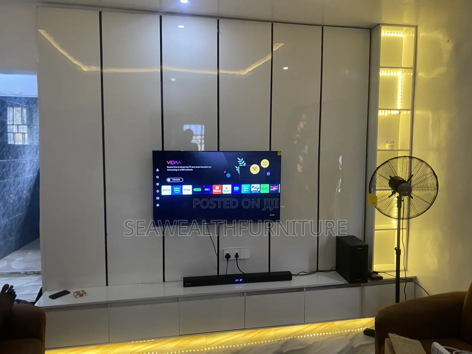 11ft. By 9ft MDF Highgloss Tv Console
