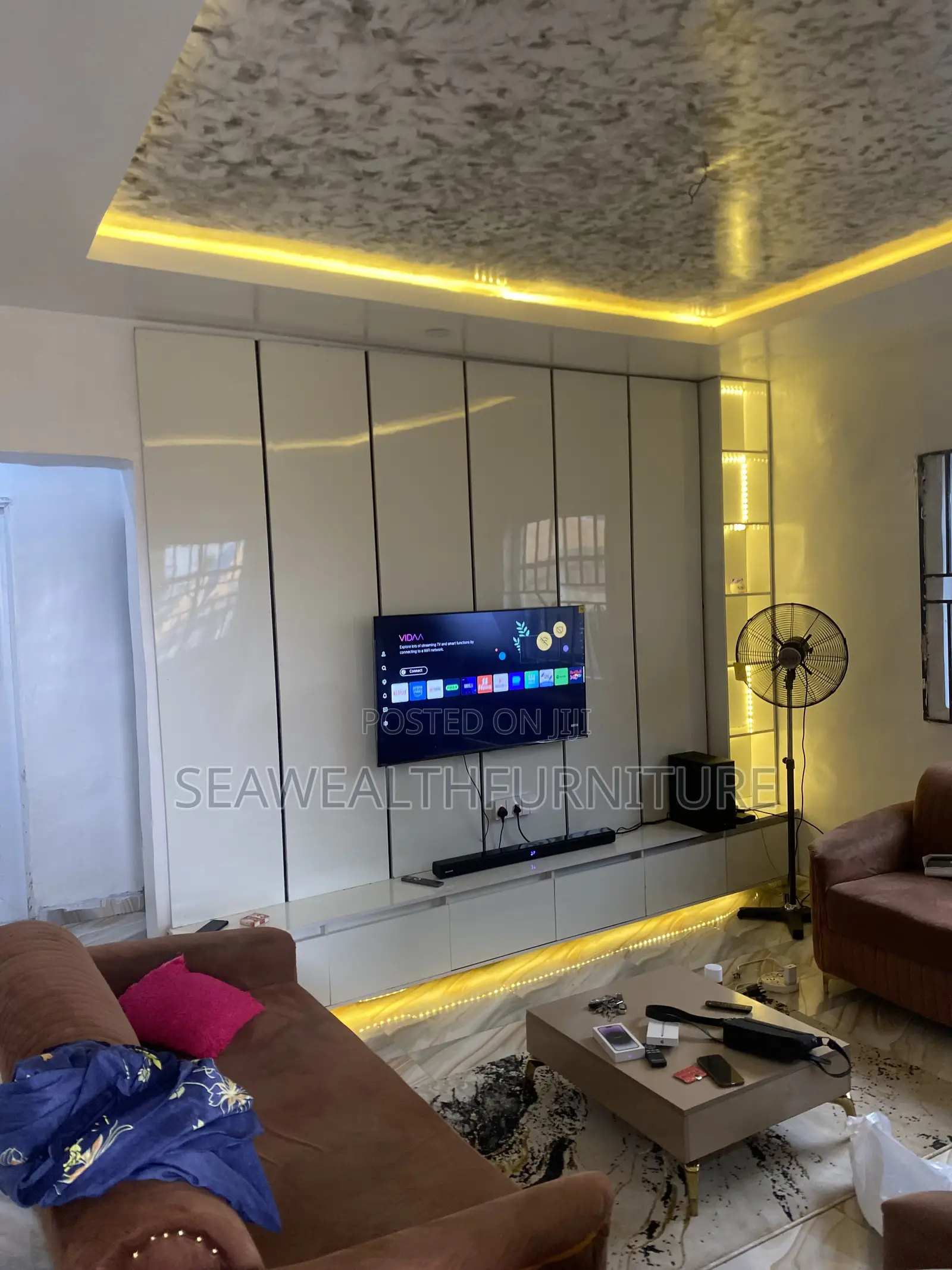 11ft. By 9ft MDF Highgloss Tv Console