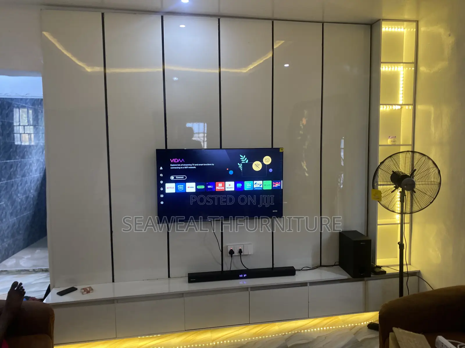 11ft. By 9ft MDF Highgloss Tv Console
