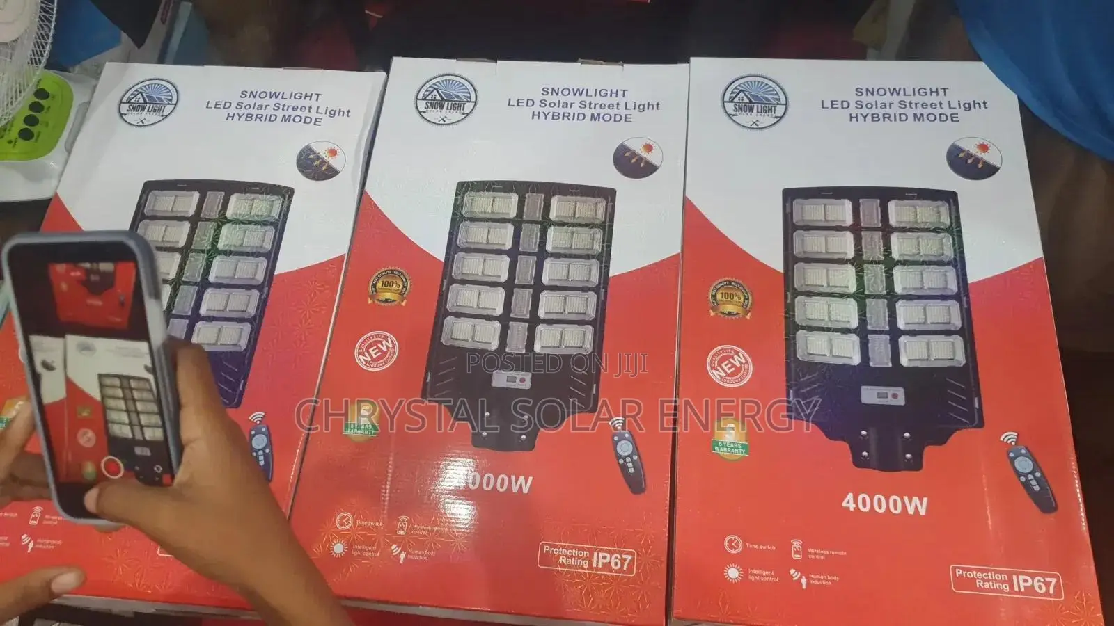 Hybrid Solar Street Light 4000watts, Remote Control Installation Kit
