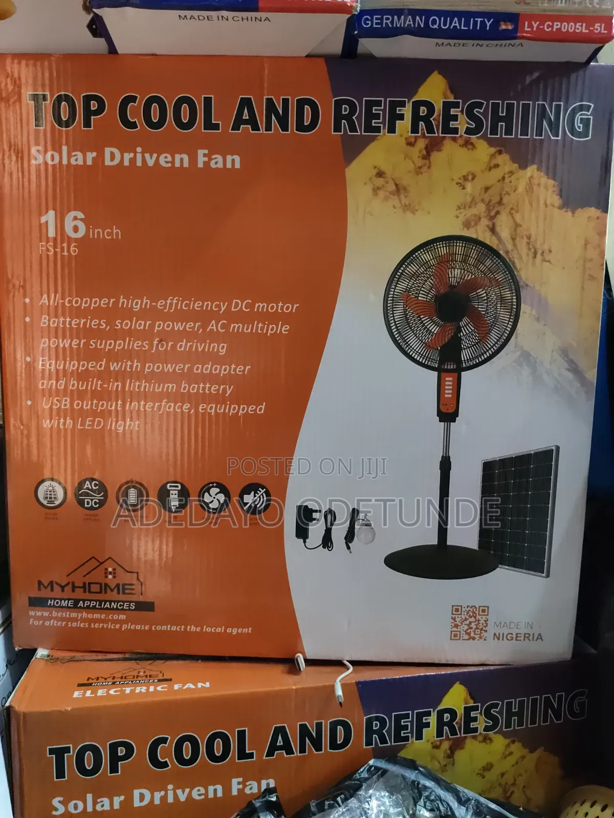 Rechargeable Solar Fan
